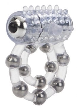 Waterproof Maximus Enhancement Ring With 10 Stroker Beads Clear