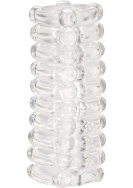 RIBBED STROKER REVERSIBLE TEXTURED MASTURBATOR SLEEVE CLEAR