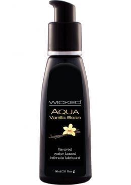 Wicked Aqua Water Based Flavored Lubricant Vanilla Bean 2 Ounce