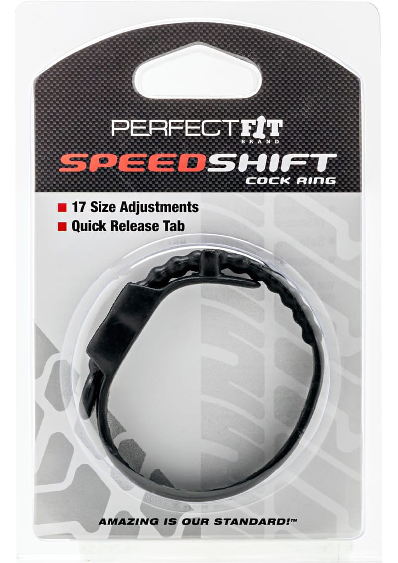 Perfect Fit Speed Shift Cock Ring Black 17 Adjustable Sizes