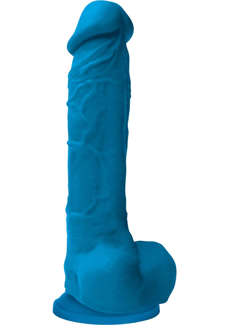 Colours Pleasures Realistic Silicone Dong Blue 8 Inch