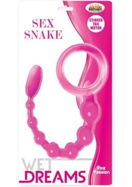 Wet Dreams Sex Snake Silicone Vibrating Anal Beads Pink Passion