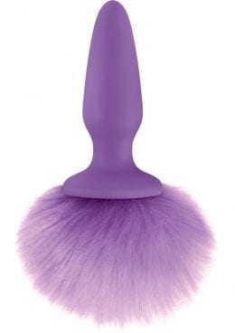 Bunny Tails Silicone Anal Plug Purple 6.7 Inch