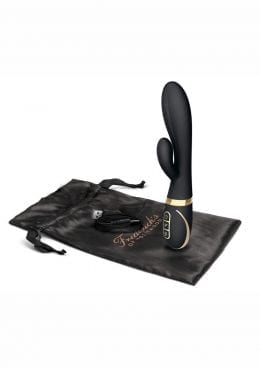 Fredericks`s Of Hollywood USB Rechargeable Dual Stim Rabbit Vibrator Silicone Dual Density Splash Proof Black 6 Inch