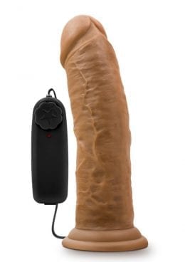 Dr. Skin Dr. Joe Wired Remote Control Vibrating Realistic Cock With Suction Cup Waterproof Mocha 8 Inch