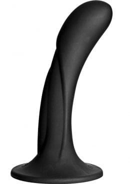 Vac U Lock G-Spot Silicone Curved Dildo Harness Attachment Black 6.5 Inch