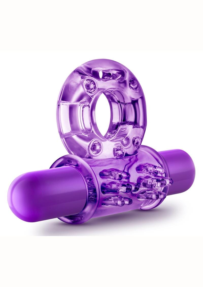 Power With Me Couples Play Vibe Ring Purple Cock Ring Waterproof