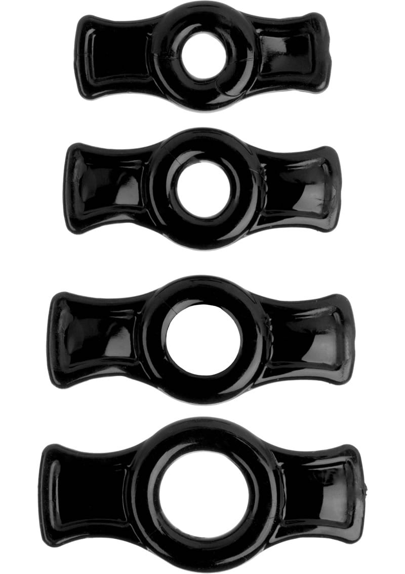 TitanMen Tools Cock Ring Set Black 4 Each Per Set