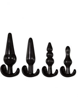 Adam and Eve 4 Piece Anal Plug Kit Black