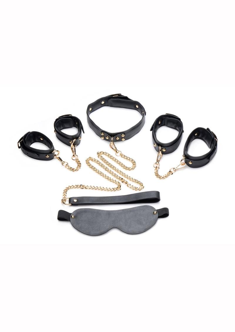 Master Series Golden Submission Bondage Set (4 Piece Kit) - Black/Gold