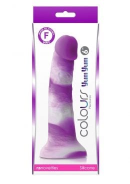 Colours Pleasures Yum Yum Silicone Dildo 6in - Purple