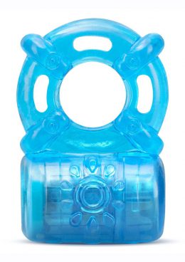 Stay Hard Rechargeable 5 Function Cock Ring - Blue
