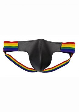 Rouge Leather Jock with Pride Stripes - Small - Multicolors