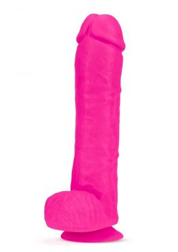 Au Naturel Bold Big John Dildo with Suction Cup and Balls 11in - Pink