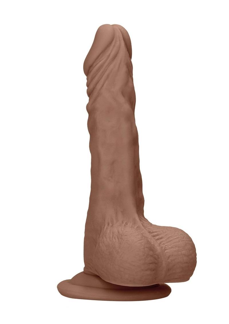 RealRock Skin Realistic Dildo With Balls 9in - Caramel