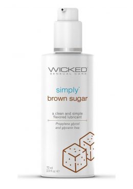 Wicked Simply Water Based Flavored Lubricant 2.3oz - Brown Sugar