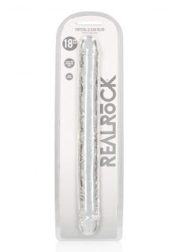 RealRock Crystal Clear Double Dong 18in - Clear