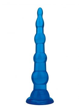 Blue Line Anal Beads with Suction Cup 6.75in - Blue