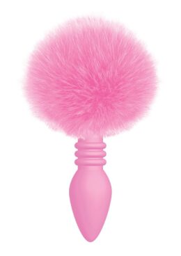 The 9`s - Cottontails Silicone Ribbed Bunny Tail Butt Plug - Pink