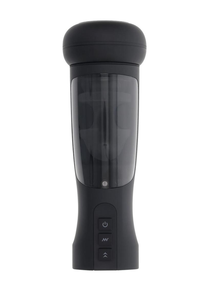Playboy End Game Rechargeable Warming Stroker with UV Stand - Black