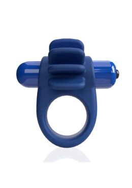 4B Skooch Vibrating Cock Ring with Clitoral Stimulator - Blueberry