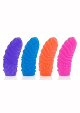 Intimate Play Silicone Finger Swirls Finger Massagers (4 Pack) - Assorted Colors