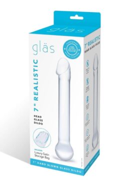 Glas Realistic Head Glass Dildo 7in - Clear