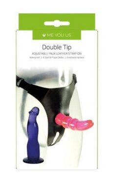 ME YOU US Double Tip Strap On with Two Dildos - Pink/Purple