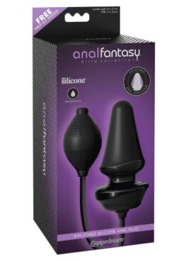 Anal Fantasy Elite Inflatable Silicone Anal Plug 5in - Black
