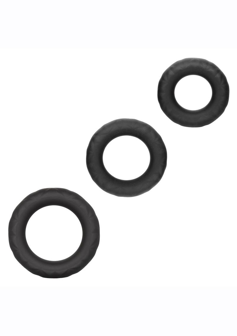 Link Up Ultra Soft Supreme Set Silicone Cock Rings (Set of 3) - Black
