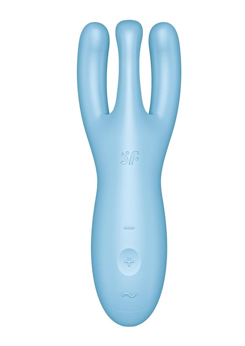 Satisfyer Threesome 4 Rechargeable Silicone Vibrator - Blue