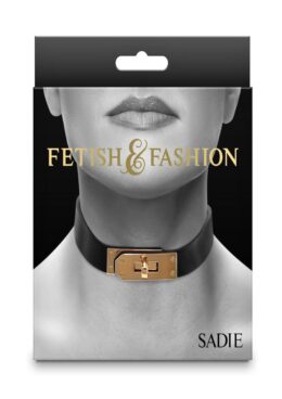 Fetish and Fashion Sadie Collar - Black/Gold