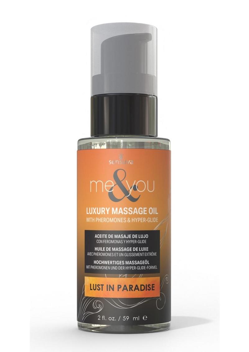 Me and You Pheromone Infused Luxury Massage Oil Lust in Paradise 2oz