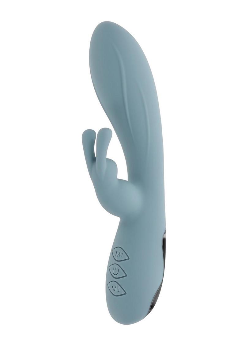 Boss Bunny Rechargeable Silicone Rabbit Vibrator - Blue