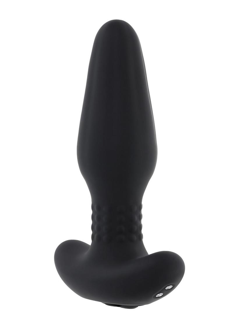 Gender X Teamwork Rechargeable Silicone Anal Plug with Remote - Black