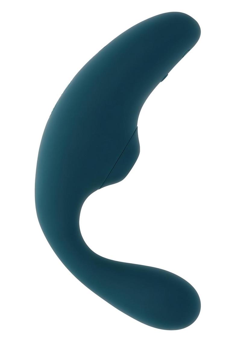 Playboy Charmer Rechargeable Silicone Dual Vibrator with Clitoral Stimulation - Green