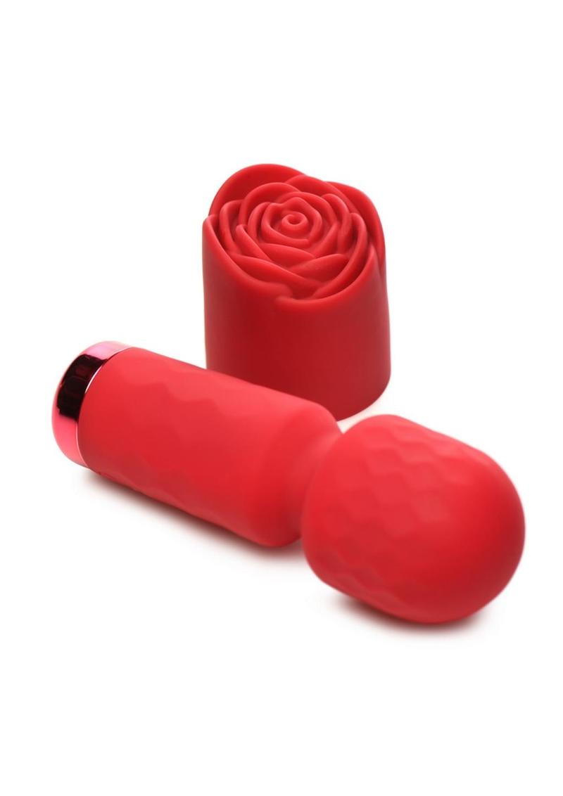 Bloomgasm Pleasure Rose-Petite Mini Silicone Rechargeable Rose Wand - Red