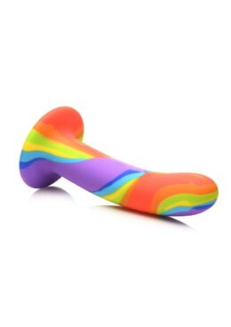 Simply Sweet Rainbow Silicone Dildo - Multicolor