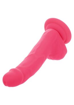 Neon Silicone Studs Dildo 6in - Pink