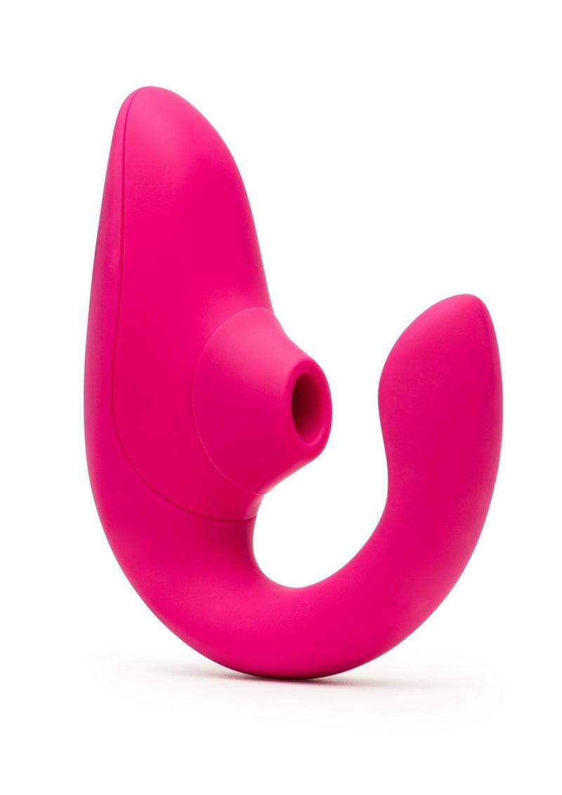 Womanizer Blend Rechargeable Silicone Vibrator with Clitoral Stimulator - Vibrant Pink
