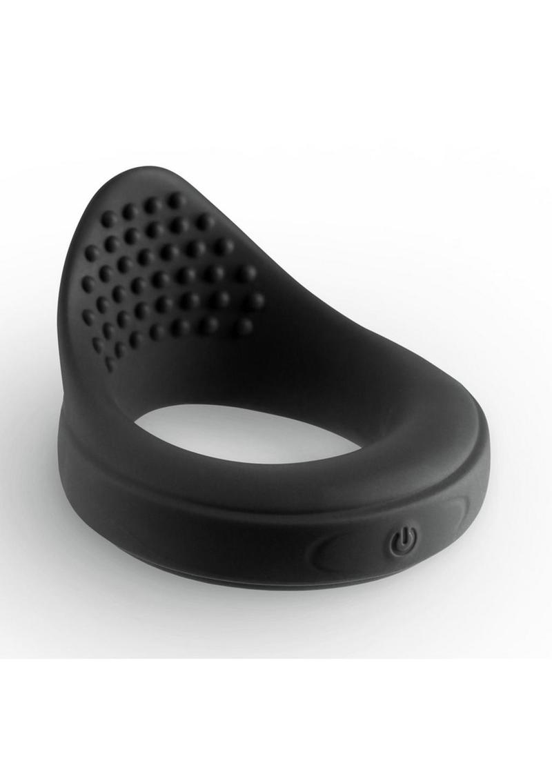 Renegade Slider Rechargeable Silicone Cock Ring - Black