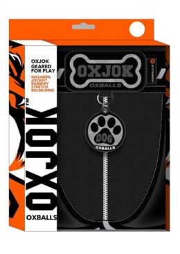 Dog Pack Pup Taggers 7-Tag Dog Jock - Black/Silver - Medium