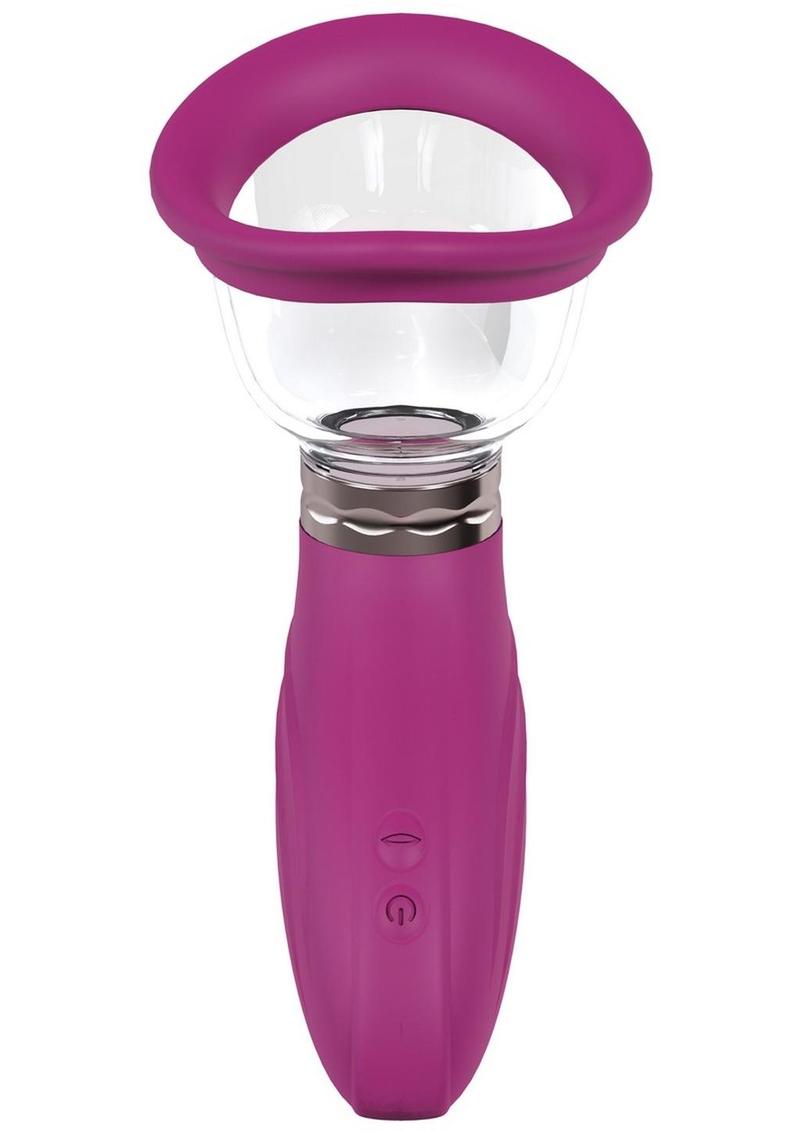 Pumped Delightful Automatic 5 Speed Silicone Rechargeable Vulva Clitoral Nipple and Breast Pump - Pink