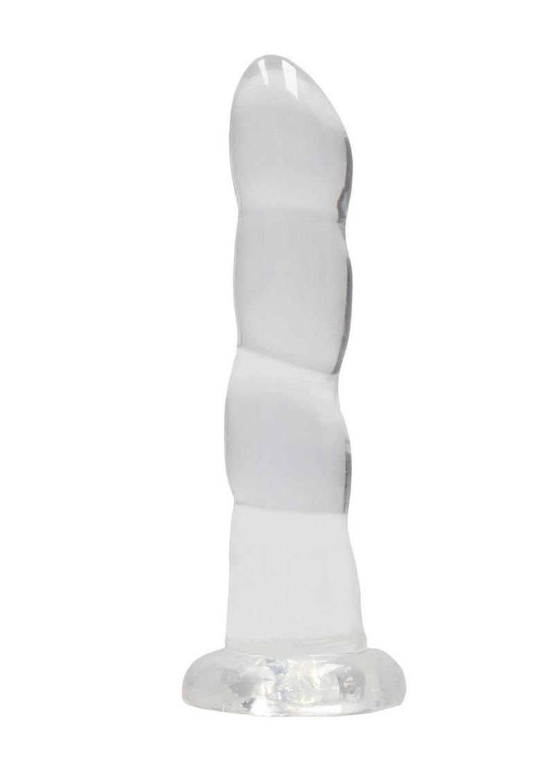 RealRock Crystal Clear Non Realistic Dildo with Suction Cup 7in - Clear