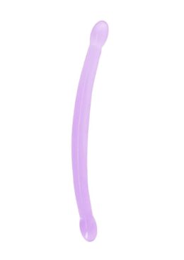 RealRock Crystal Clear Non Realistic Double Dildo 17in - Purple