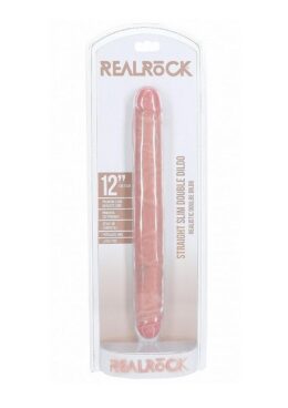 RealRock Realistic Skin Slim Double Ended Dong 12in - Vanilla