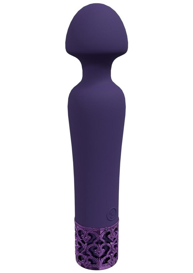 Royal Gems Scepter Silicone Rechargeable Vibrator - Purple