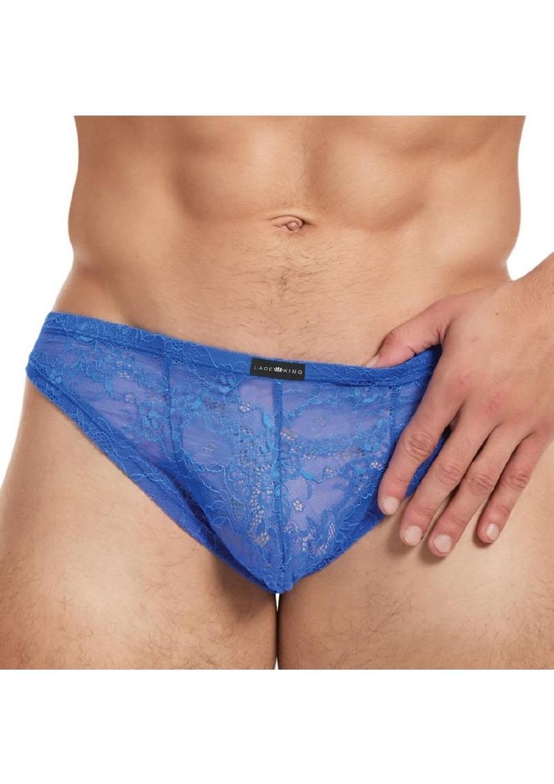 Lace King Lace Thong - Medlum/Large - Blue