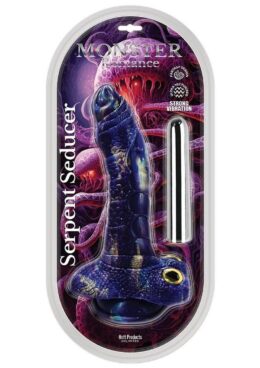 Monster Romance Serpent Seducer Rechargeable Silicone Dong - Purple/Multicolor
