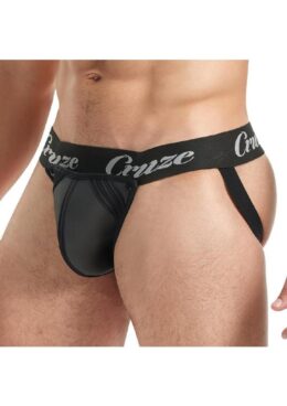 Cruze High Bar Jockstrap With Cock Ring - Large/XLarge - Black